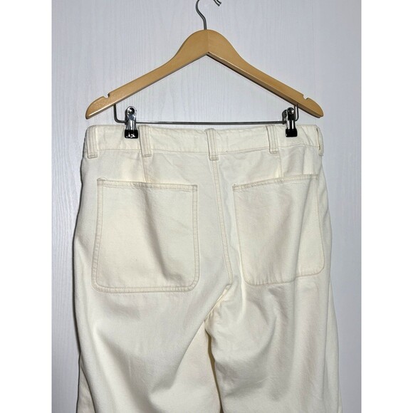Madewell Patch Pocket Jeans Mens 31 White Ivory Ecru Relaxed Summer Denim New - Picture 13 of 16